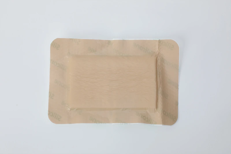 Curativo de espuma de gel de silicone com bordas retangulares
