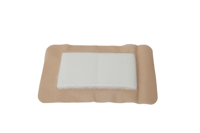 Curativo de espuma de gel de silicone com bordas retangulares