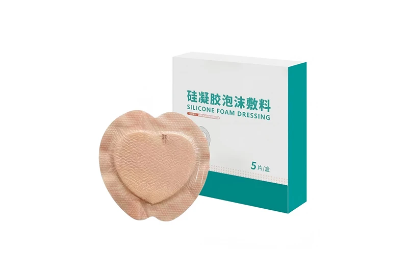 Curativo de espuma de gel de silicone sacral em forma de cora&ccedil;&atilde;o